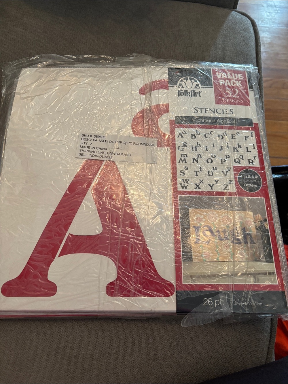 Folk Richmond Alphabet Stencil Set – Red Letters